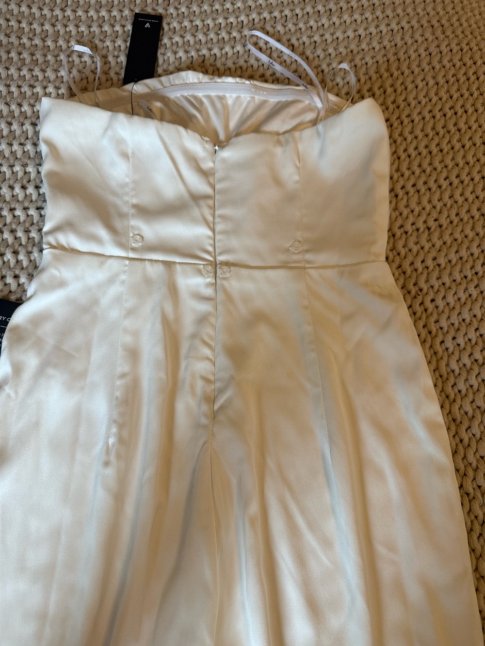 Strapless White Tailored Jumpsuit - Picture 4 of 8
